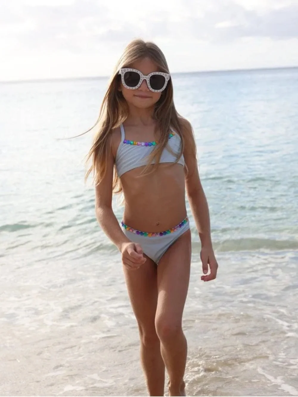 Lola & The Boys RAINBOW GEMS BIKINI size 8